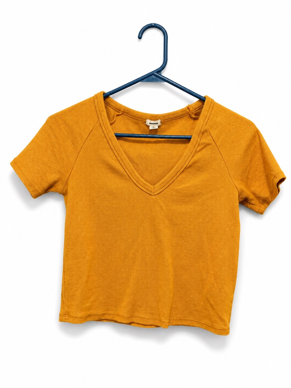 Garage Mustard V-Neck Crop Top